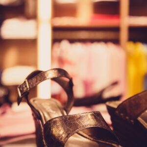 Elegant high heel sandals showcased in a chic boutique setting, exuding modern fashion appeal.